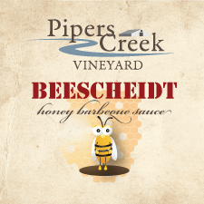 Pipers Creek Vineyard Beescheidt Honey Brabeque Sauce Label