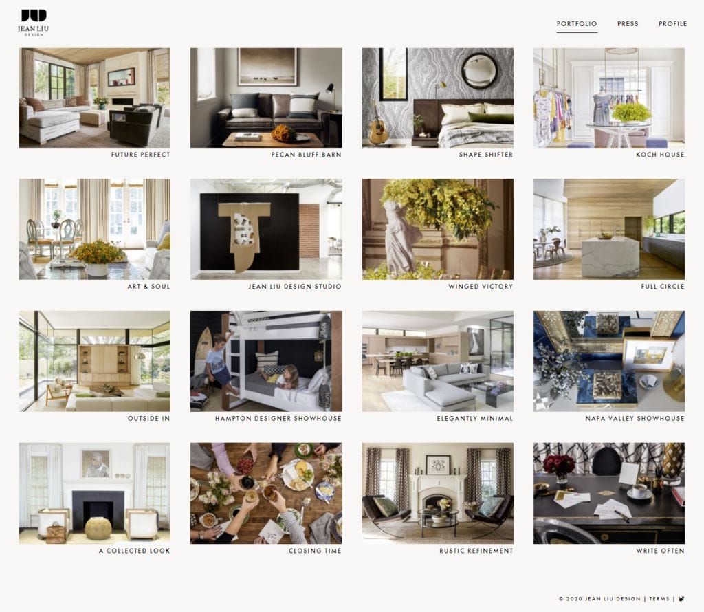 Jean Liu Design Simple Website Portfolio