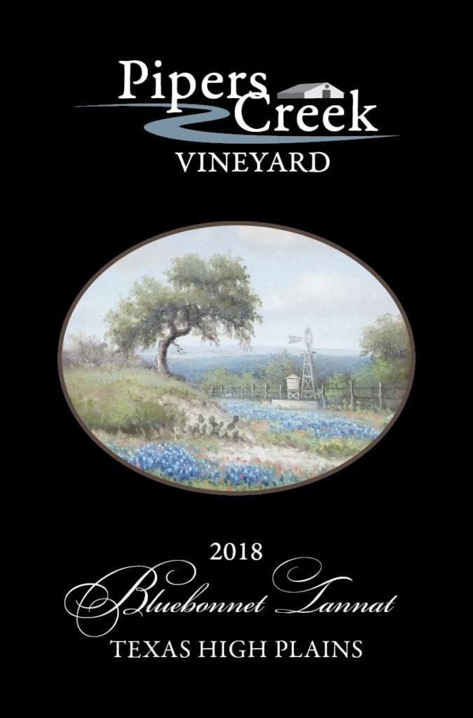 Pipers Creek Vineyard Wine Label Buebonnet Tannat